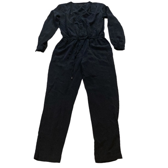 JW Signature Pantsuit Black S Bottom down Long Sleeves elastic waistline V-Neck - Picture 1 of 8